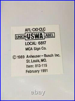 1991 Vintage Spuds Mackenzie Bud Light Beer Metal /tin Tacker Sign Mca 813-115