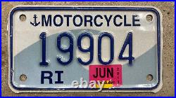 1998 Rhode Island motorcycle license plate wave 2013 sticker