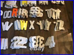 245 Vintage 7.5 Metal Sign Letters & Numbers Gas Service Station Sign Board
