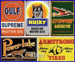 24 Pieces Reproduced Vintage Style Garage Tin Signs, Nostalgic Decor for Man Cav 24 Pieces Reproduced Vintage Style Garage Tin Signs, Nostalgic Decor for Man Cav