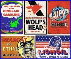 24 Pieces Reproduced Vintage Style Garage Tin Signs, Nostalgic Decor for Man Cav 24 Pieces Reproduced Vintage Style Garage Tin Signs, Nostalgic Decor for Man Cav