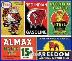 24 Pieces Reproduced Vintage Style Garage Tin Signs, Nostalgic Decor for Man Cav 24 Pieces Reproduced Vintage Style Garage Tin Signs, Nostalgic Decor for Man Cav