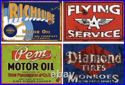 24 Pieces Reproduced Vintage Style Garage Tin Signs, Nostalgic Decor for Man Cav 24 Pieces Reproduced Vintage Style Garage Tin Signs, Nostalgic Decor for Man Cav