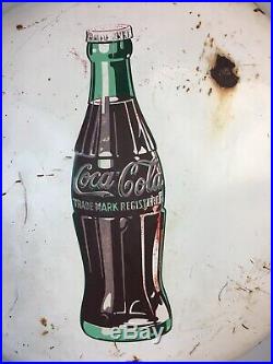 24 RARE Vintage White Metal Coca-Cola Coke Button Sign