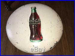 24 RARE Vintage White Metal Coca-Cola Coke Button Sign All Original Great Color