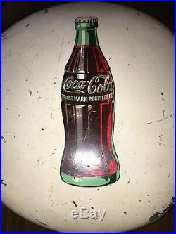 24 RARE Vintage White Metal Coca-Cola Coke Button Sign All Original Great Color