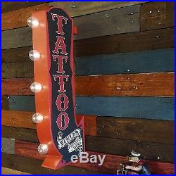 25 Tattoo Metal Wall Decor Vintage Lighted Tin Marquee Home Bar Commercial Sign