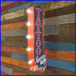 25 Tattoo Metal Wall Decor Vintage Lighted Tin Marquee Home Bar Commercial Sign