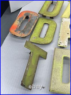 25 VINTAGE METAL SIGN COMMANDER BOARD MARQUEE LETTERS 7 1/2. As Pictured