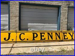 26' J. C. Penney Co. 3-Panel Baked Enamel Metal Sign c. 20s Great Vntg Condition