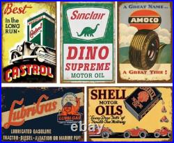 26 Nostalgic Reproduction Tin Signs Vintage Gas & Oil Advertising Wall Decor