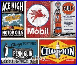 26 Nostalgic Reproduction Tin Signs Vintage Gas & Oil Advertising Wall Decor