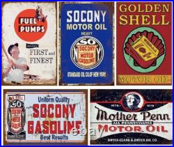26 Nostalgic Reproduction Tin Signs Vintage Gas & Oil Advertising Wall Decor