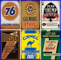 26 Nostalgic Reproduction Tin Signs Vintage Gas & Oil Advertising Wall Decor