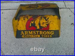 #2 VINTAGE ARMSTRONG TIRES RHINO-FLEX Metal Sign