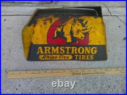 #2 VINTAGE ARMSTRONG TIRES RHINO-FLEX Metal Sign