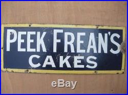 30957 Old Antique Enamel Sign Vintage Shop Advert Metal Peek Frean cake Tin