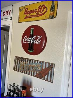 31 Year Old Vintage 1990 Drink Coca Cola Soda Pop Gas Oil 24 Metal Button Sign