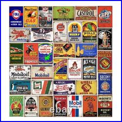 35 Pieces Reproduced Vintage Tin Signs, Gas Oil Retro Advert Antique Metal Si 35 Pieces Reproduced Vintage Tin Signs, Gas Oil Retro Advert Antique Metal Si