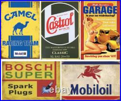35 Pieces Reproduced Vintage Tin Signs, Gas Oil Retro Advert Antique Metal Signs 35 Pieces Reproduced Vintage Tin Signs, Gas Oil Retro Advert Antique Metal Signs