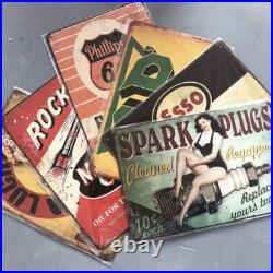 35 Pieces Reproduced Vintage Tin Signs, Gas Oil Retro Advert Antique Metal Signs 35 Pieces Reproduced Vintage Tin Signs, Gas Oil Retro Advert Antique Metal Signs