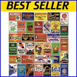 35 Vintage Tin Signs Collection for Garage, Bar & Man Cave 8x12 Inch