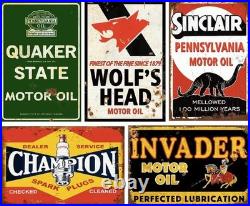 35 Vintage Tin Signs Collection for Garage, Bar & Man Cave 8x12 Inch
