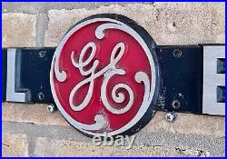36 GE General Electric Cast Aluminum Metal Advertising Store Sign Plaque Vtg