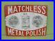 39749_Old_Antique_Vintage_Enamel_Sign_Shop_Advert_Matchless_Metal_Polish_Tin_Can_01_udc