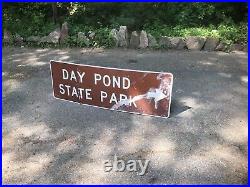 60 Vintage DAY POND STATE PARK Sign Metal Highway Street Road Signs Decor Art