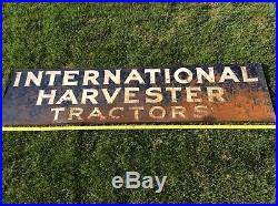 6 FEET LONG Vintage RARE INTERNATIONAL HARVESTER METAL SIGN 1930's Wood Frame