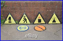 6 x Vintage enamel signs old metal warning signs industrial signs