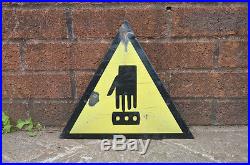 6 x Vintage enamel signs old metal warning signs industrial signs