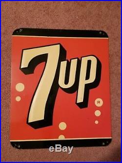 7UP Vintage Metal Sign Approximately 12 X 14