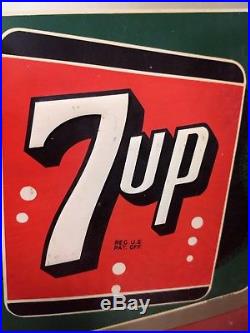 7-UP Metal Sign, Vintage Original, 14 x 14 Very Good Condition