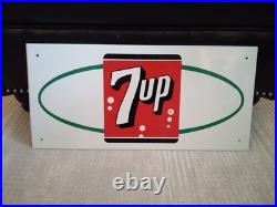 7-UP Vintage- Metal Sign- 1960's MCM- ORIGINAL! Excellent Condition