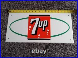 7-UP Vintage- Metal Sign- 1960's MCM- ORIGINAL! Excellent Condition