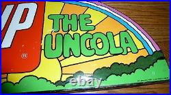 7 Up The Uncola Metal Sign Original Flange Type Vintage 1971 Peter Maxx