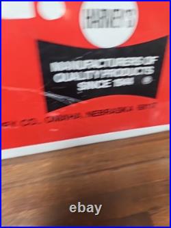 A113- vintage Harvey's Plumbing Original Advertising Metal Sign 24x12 OMAHA NE