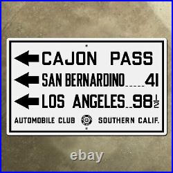 ACSC Cajon Pass Los Angeles California US Route 66 91 395 highway sign 30x18