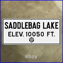 ACSC Saddlebag Lake California Yosemite highway 1936 road sign elevation 42x19