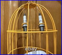 AC Spark Plug Bird Cage Caught Stealing Gas Station Oil Sign Vintage Style Decor