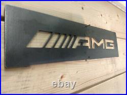 AMG Logo Large Metal Sign Handmade Man Cave Wall Art Mercedes GTS Motor Sports