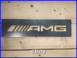 AMG Logo Large Metal Sign Handmade Man Cave Wall Art Mercedes GTS Motor Sports