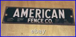 American Fence Co. Vintage Metal Address Plaque Rustic Industrial Sign