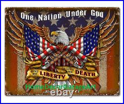 American Liberty Eagle Metal Sign, 3 Sizes, Vintage Style Garage Art American Liberty Eagle Metal Sign, 3 Sizes, Vintage Style Garage Art
