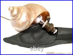 Antique 1930 Early Signed By Mars French Sea Shell Nautilus Snail Lamp Rare