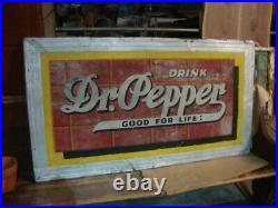 Antique LG 54 x 30 VINTAGE DRINK DR PEPPER GOOD FOR LIFE SODA POP BRICK SIGN