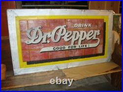 Antique LG 54 x 30 VINTAGE DRINK DR PEPPER GOOD FOR LIFE SODA POP BRICK SIGN