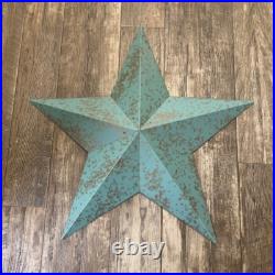 Antique Patina Painted Rustic Metal Barn Star, Wall Decor for Indoor & Outdoor